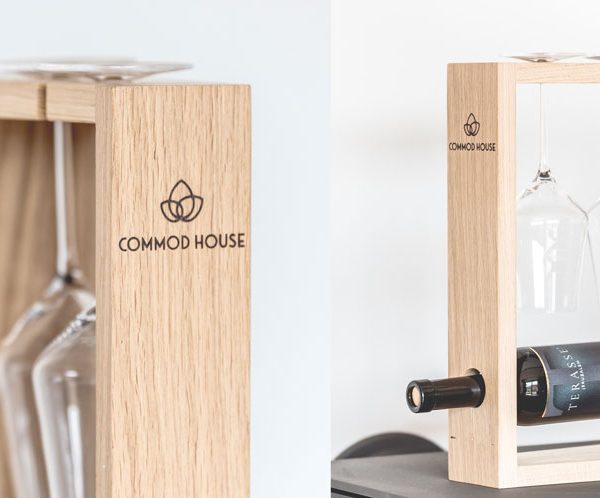 Bottle Rack for Wine Bottle & Glasses by COMMOD