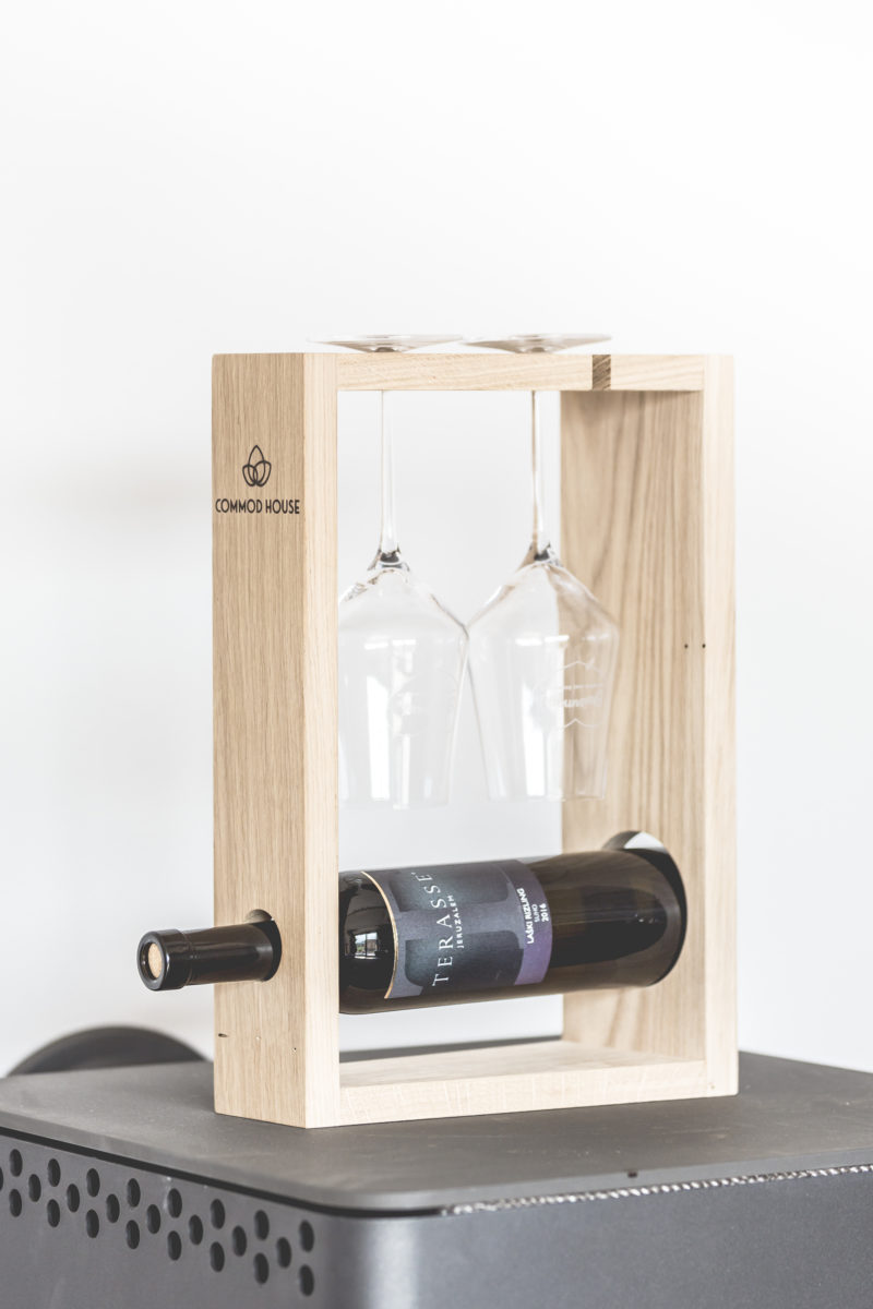 PORTE-BOUTEILLE DE VIN & VERRES BY COMMOD