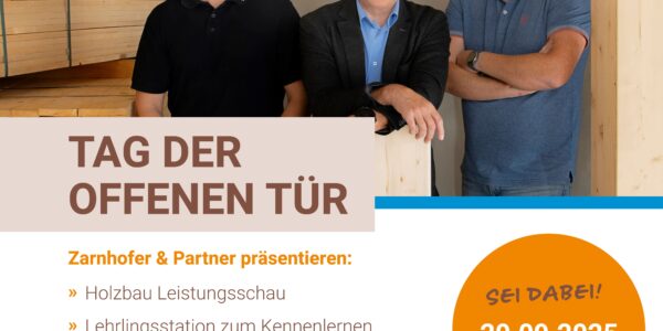 MEET us at OPEN DOORS 20.09. @Zarnhofer Holzbau